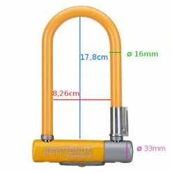 Antivol Vélo Kryptolok Mini 7 Orange - Kryptonite -Promos REMORQUES VÉLO Magasin antivol velo kryptolok mini 7 orange kryptonite full 6