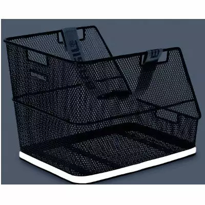 Grand Panier De Vélo Noir Sur Porte Bagage Arrière Class Basil 6 Grand Panier De Vélo Noir Sur Porte Bagage Arrière Class Basil – Image 4