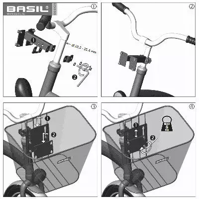 Panier Avant Fixe Pour Vélo 22 L Bremen Basil 8 Panier Avant Fixe Pour Vélo 22 L Bremen Basil – Image 6