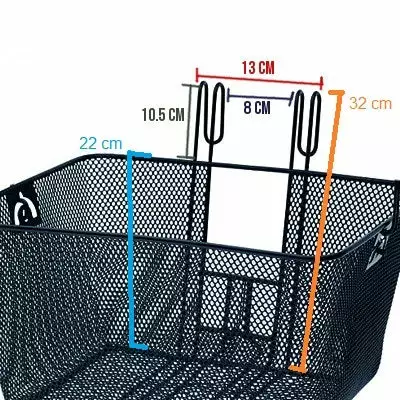 Panier Avant Noir Pour Vélo à Crochets Point 4 Panier Avant Noir Pour Vélo à Crochets Point – Image 2