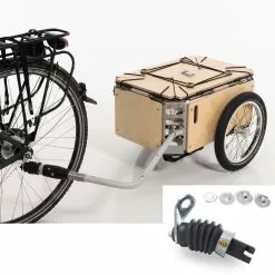 Remorque Vélo Bois Avec Coffre Modulable Flos 2425 Carette -Promos REMORQUES VÉLO Magasin remorque velo carette flos 5
