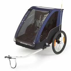 Remorque Vélo Enfant 2 Places Pliable Avec Suspension Polisport