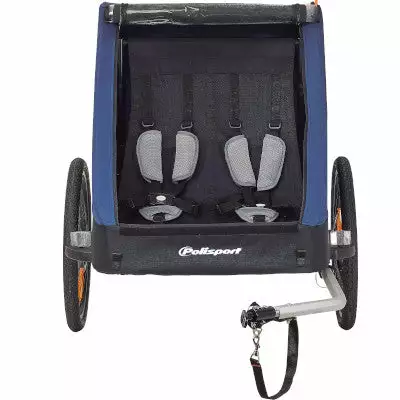 Remorque Vélo Enfant 2 Places Pliable Avec Suspension Polisport 4 Remorque Vélo Enfant 2 Places Pliable Avec Suspension Polisport – Image 2
