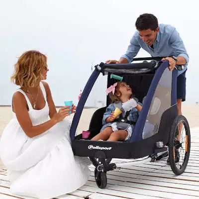 Remorque Vélo Enfant 2 Places Pliable Avec Suspension Polisport 7 Remorque Vélo Enfant 2 Places Pliable Avec Suspension Polisport – Image 5